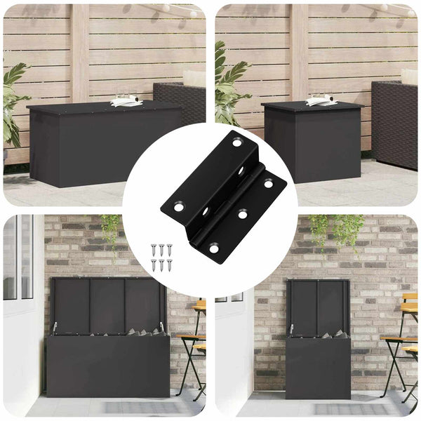 Scharnier Schwarz 12er Set 38x17x60mm