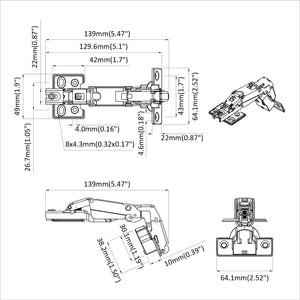Nickel Scharnier Set, 126-teilig