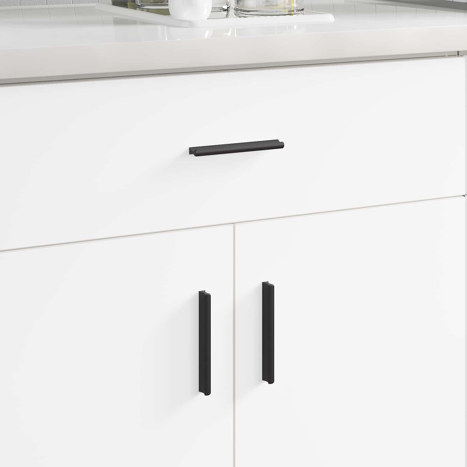 Schwarze Aluminium Griffe, 2 Stk.