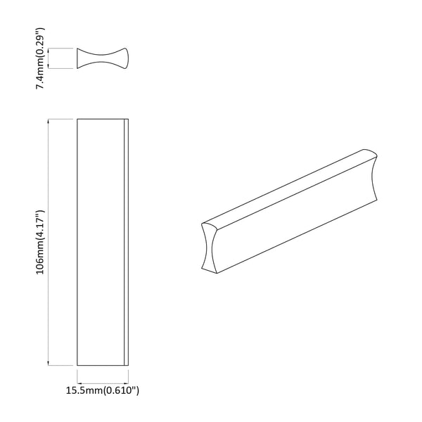 Griff Schwarz 106 mm, 12er-Set