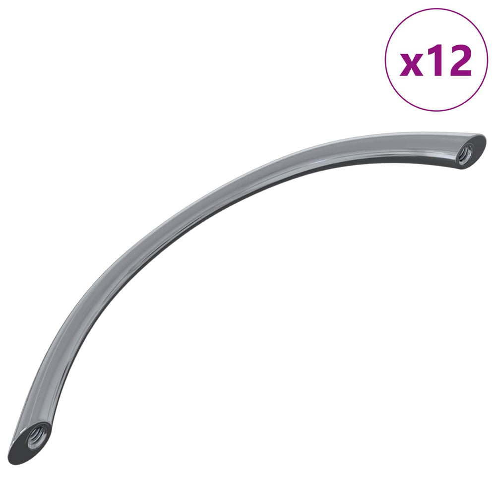 vidaXL Poignée 12 pcs Argent 107 x 3,6 x 23 mm Acier inoxydable