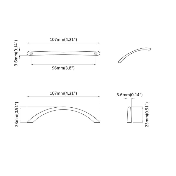 Edelstahl Griffe, 12er-Set, Silber