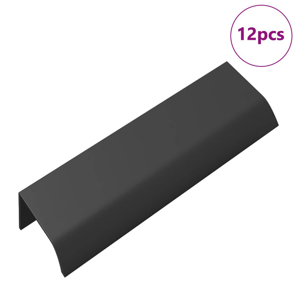 Schwarze Aluminium Griffe, 12er-Set