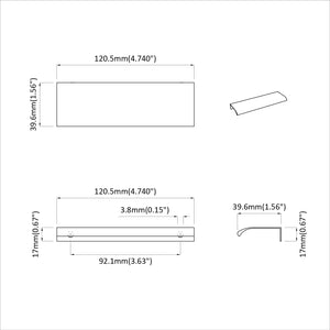 Schwarze Aluminium Griffe, 12er-Set