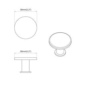 Schwarze Möbelgriffe Aluminium Ø30mm 2er-Set