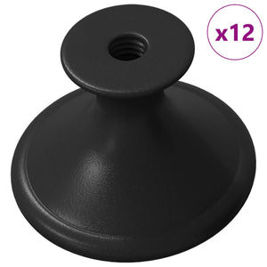 Schwarze Möbelgriffe Aluminium Ø30mm - 12er Set