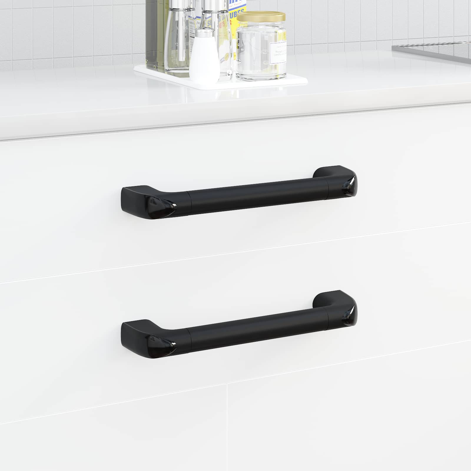 Schwarze Möbelgriffe, 12er-Set, 380mm