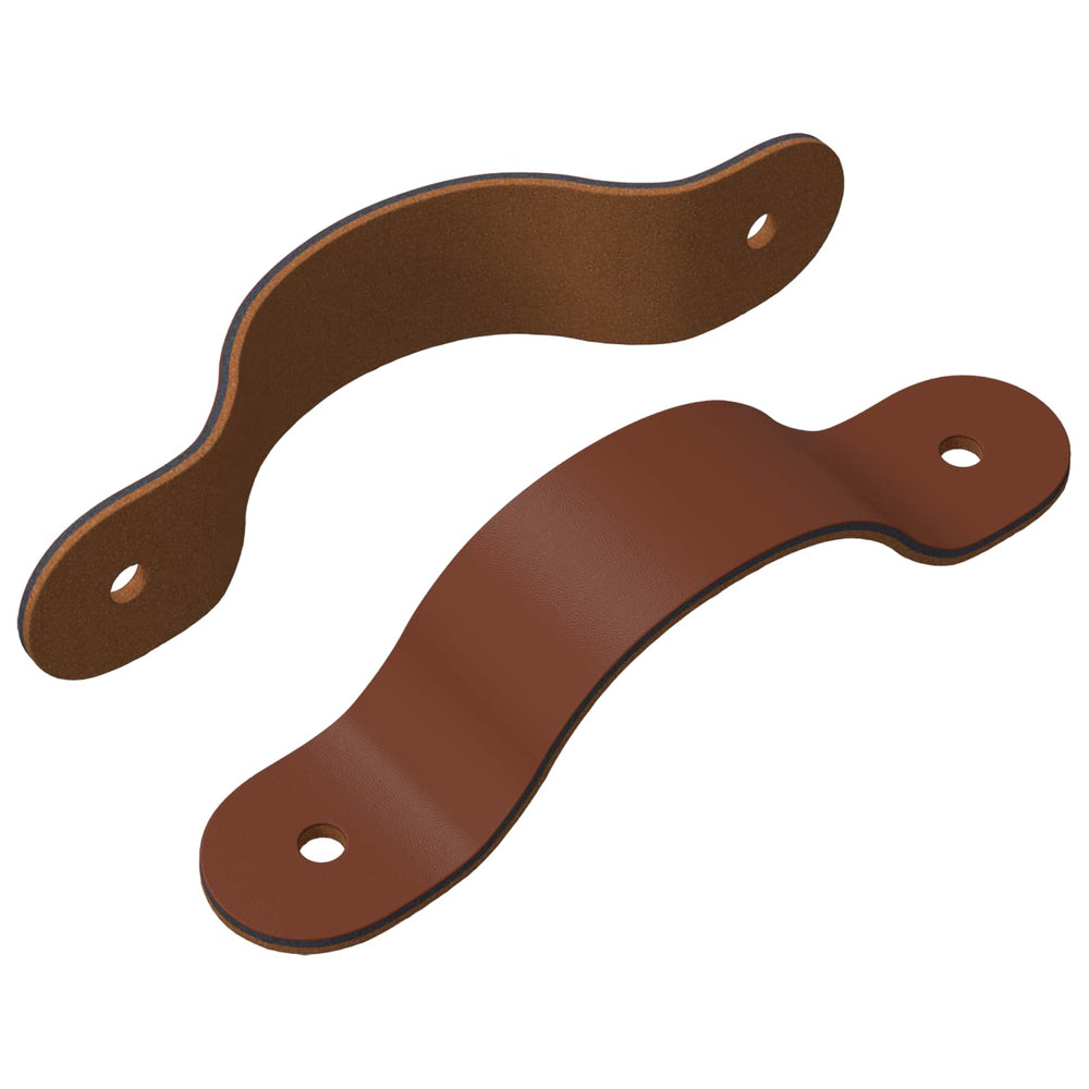 vidaXL Poignées de tiroir 2 pcs Marron 140 x 25 x 2,3 mm PU
