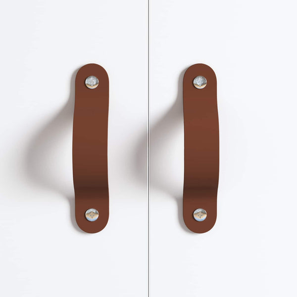 vidaXL Poignées de meuble 12 pcs Marron 140 x 25 x 2,3 mm PU