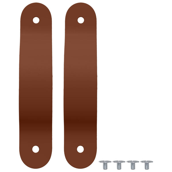 vidaXL Poignées de meuble 12 pcs Marron 140 x 25 x 2,3 mm PU