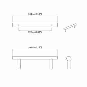 Schrankgriff Edelstahl Silber 300mm 2er Set