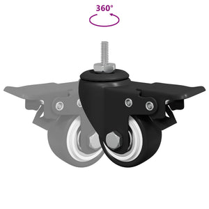Rollen Schwarz M6 x 37 mm, 2er-Set