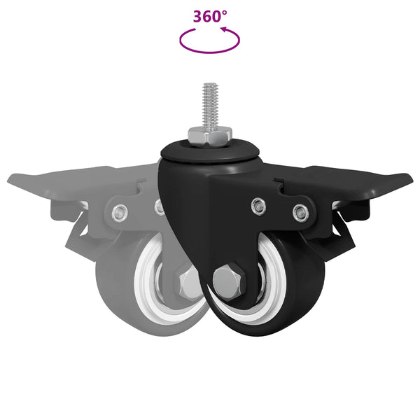 Rollen Schwarz M6 x 37 mm, 2er-Set