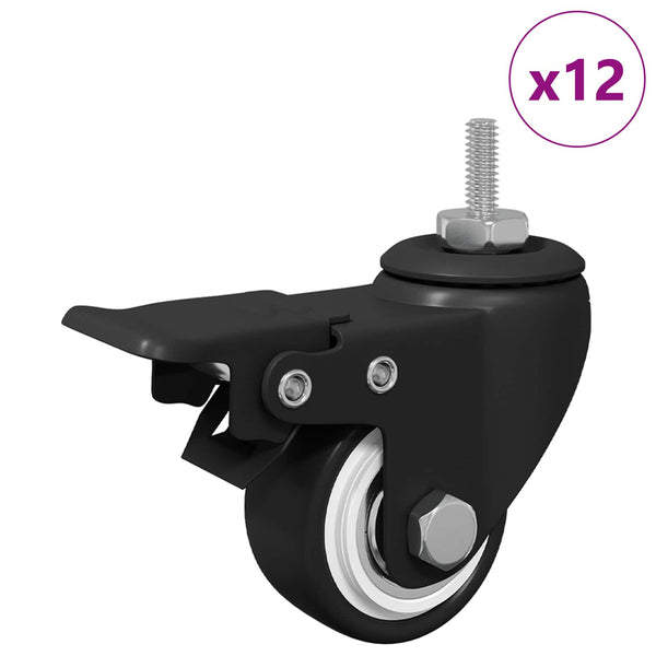 Rollen M6 x 37 mm Schwarz, 12 Stk.
