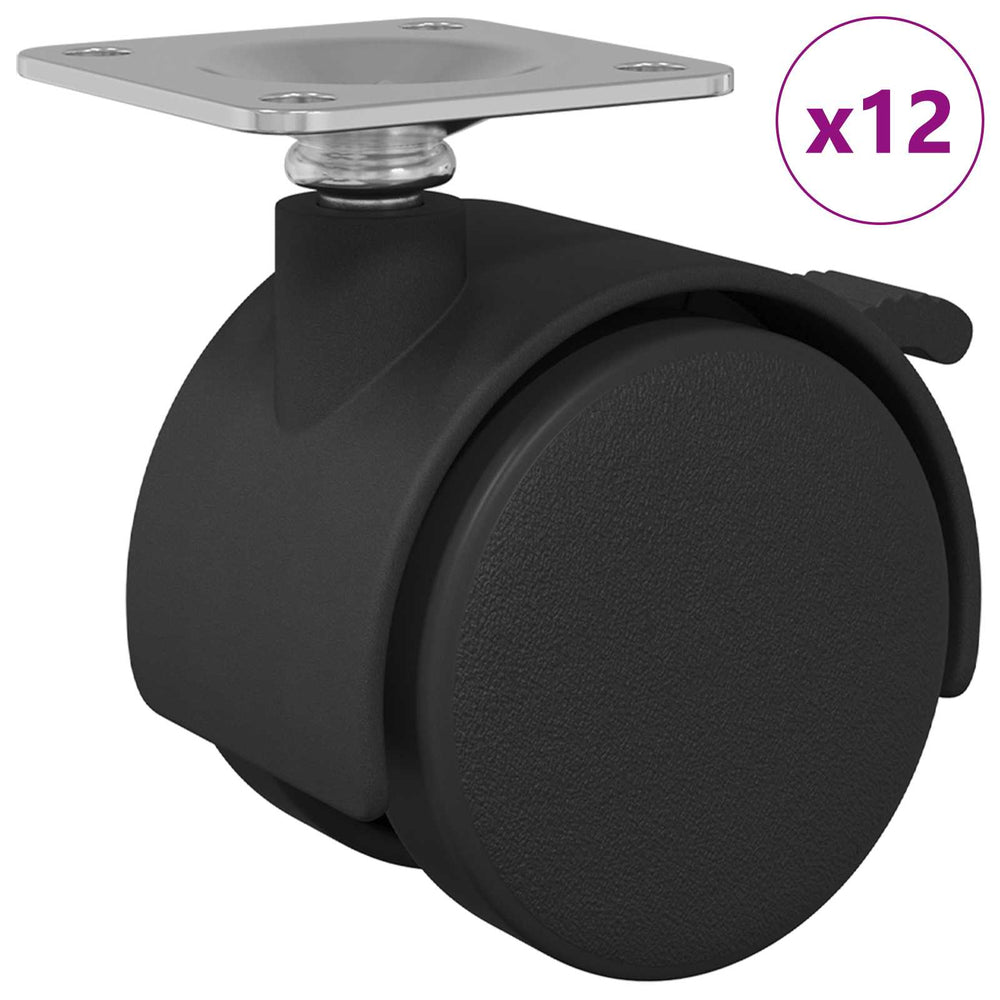 Rollen Schwarz 12 Stk. 39,5 mm