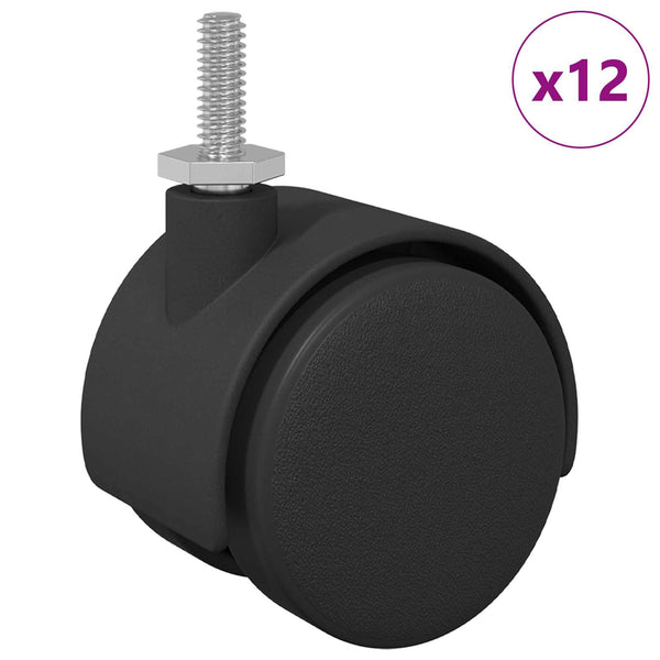 Bockrollen Schwarz/Silber, 12er-Set