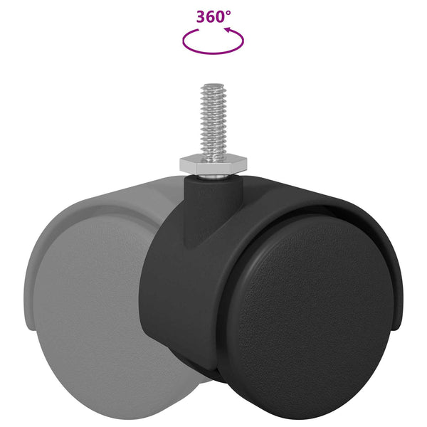 Rollen Schwarz 12 Stk. 40,1x37,8 mm