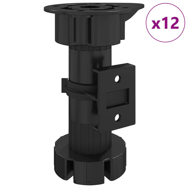 Verstellbare Möbelbeine Schwarz 128mm (12er-Set)
