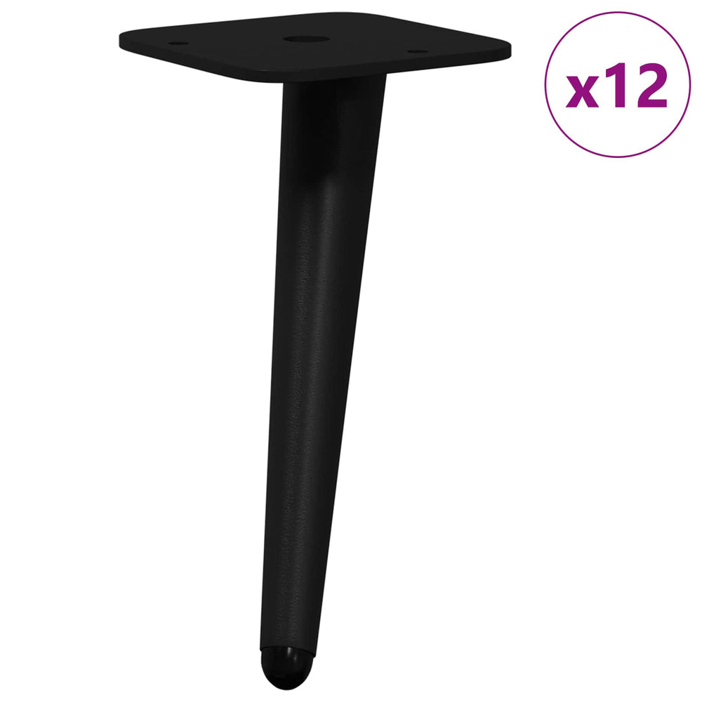 vidaXL Support Legs 12 pcs Black 56 x 56 x 100 mm Iron