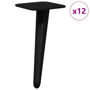 Möbelfüße Schwarz Eisen 12er-Set