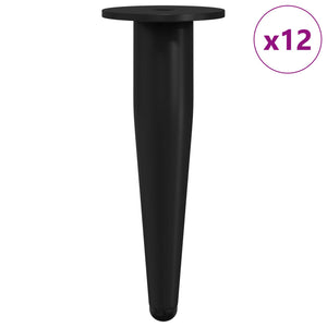 Möbelbeine Schwarz Eisen Ø40x98mm, 12er Set