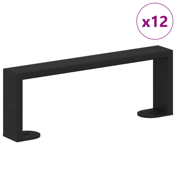 Möbelbeine Eisen Schwarz 12er-Set