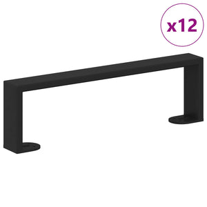 vidaXL Pieds de meubles 12 pcs Noir 341 x 40,5 x 100 mm Fer