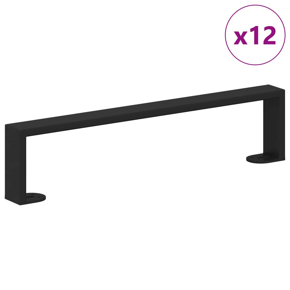 Möbelbeine Schwarz Eisen 12er-Set