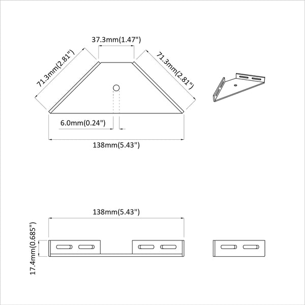 Eckhalterungen Schwarz, 2er Set