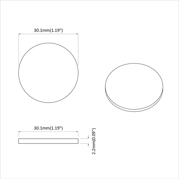 Möbelgleiter Schwarz Ø 30 mm 2 Stk.