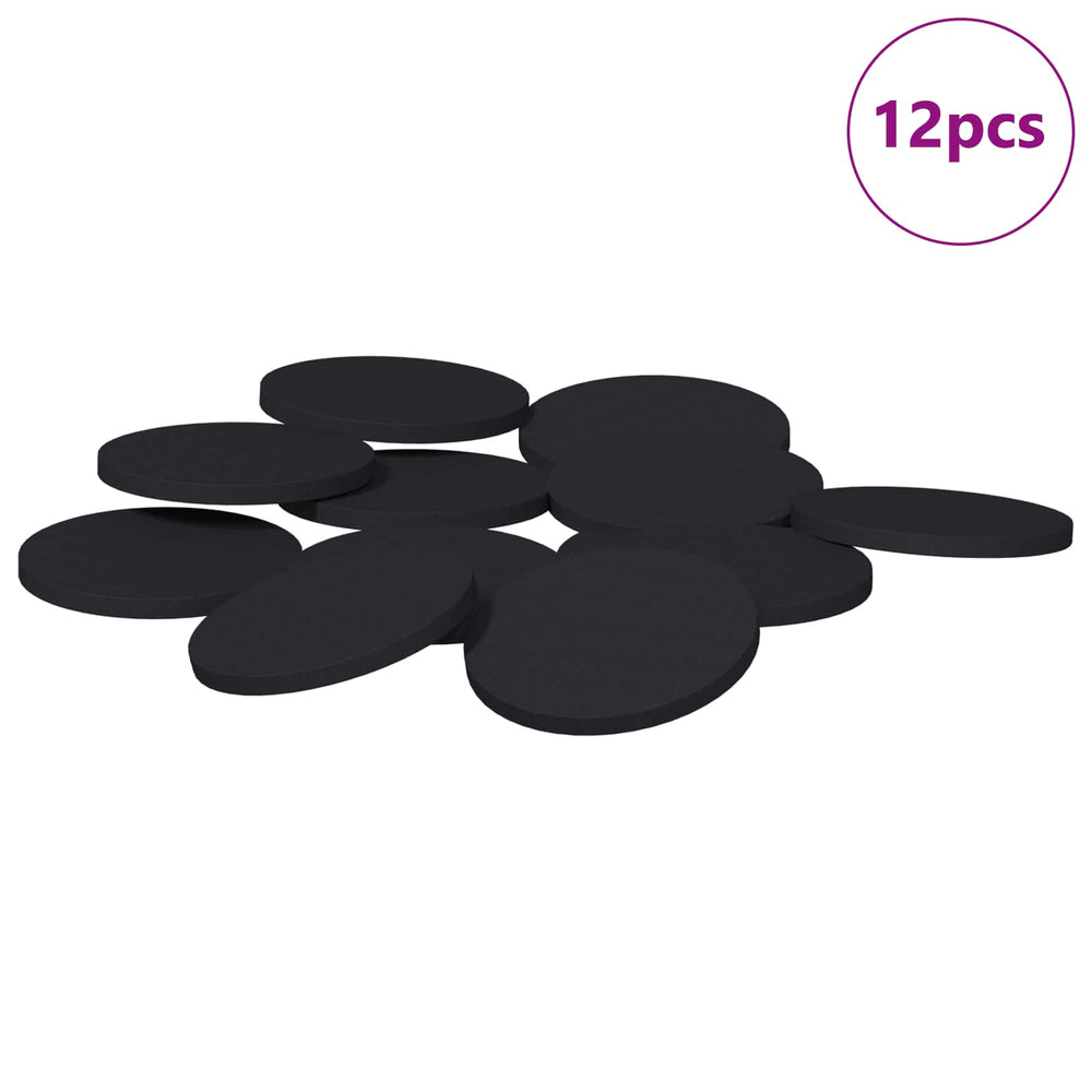 vidaXL Furniture Glides 12 pcs Black Ø 30 x 2 mm EVA