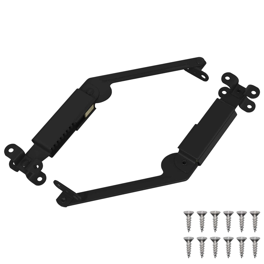 vidaXL Charnière de support de couvercle 2 pcs Noir 192 x 32 x 50 mm Acier