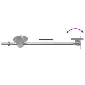vidaXL Charnière de support de couvercle 2 pcs Argent 194 x 36 x 18 mm Fer