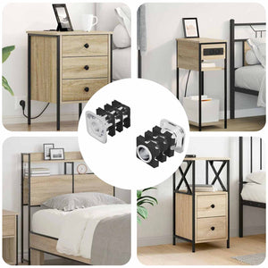 vidaXL Insert pour tuyau fileté 2 pcs Noir et argent Acier galvanisé