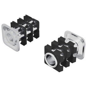 vidaXL Insert pour tuyau fileté 2 pcs Noir et argent Acier galvanisé