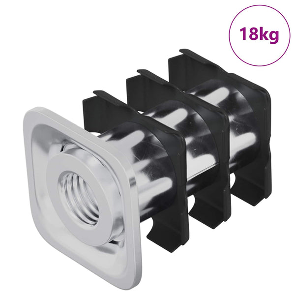 vidaXL Threaded Pipe Insert 1818 pcs Black and Silver