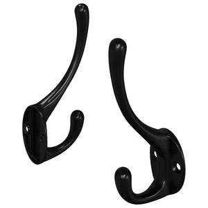 Schwarze Kleiderhaken, 2er Set