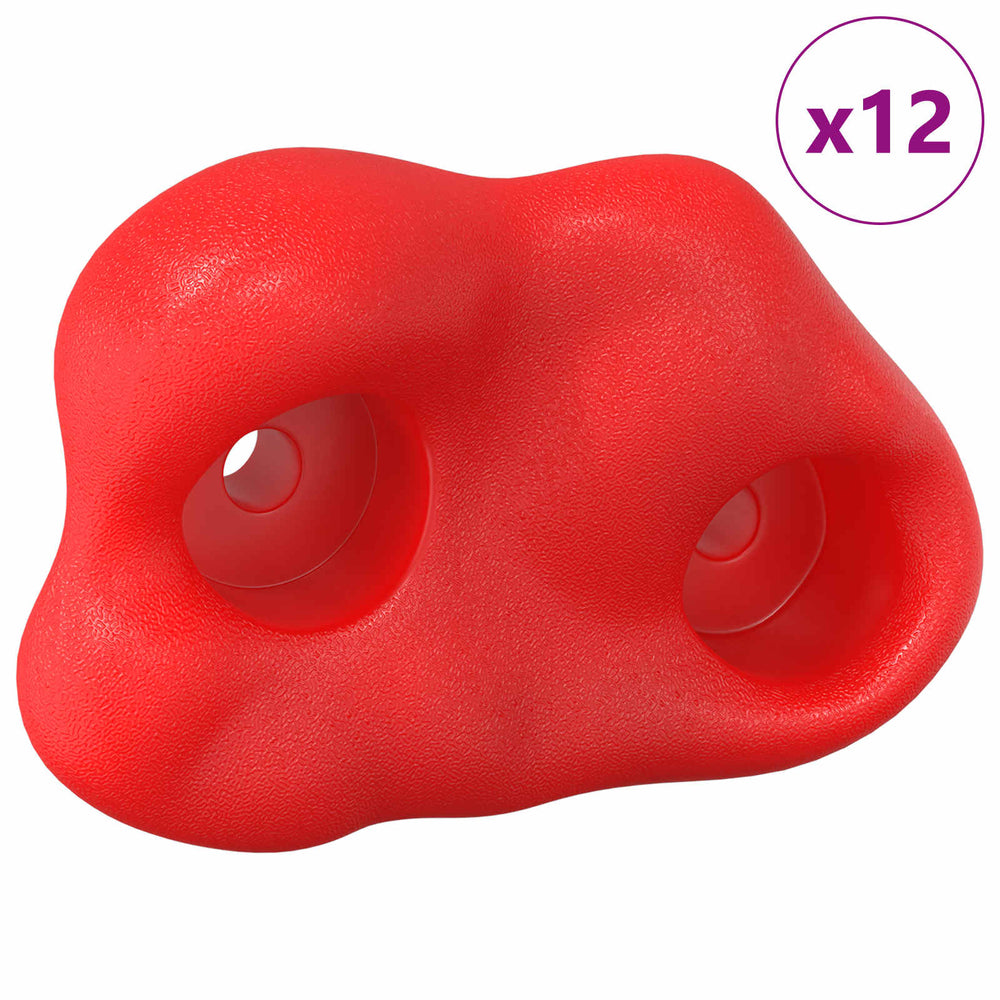 vidaXL Prise d'escalade 12 pcs Rouge 100 x 67 x 43 mm PP