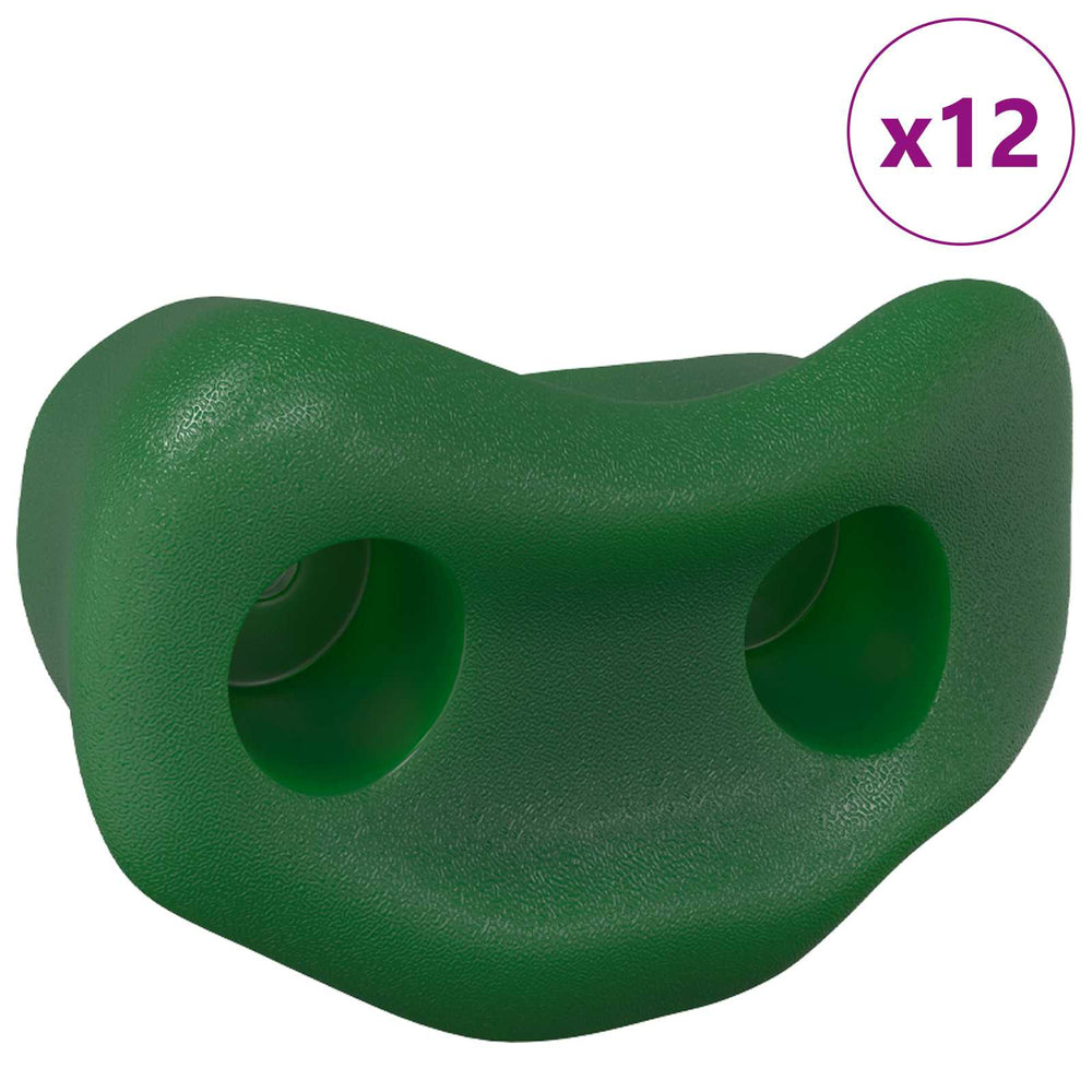 vidaXL Prise d'escalade 12 pcs Vert 100 x 67 x 43 mm PP