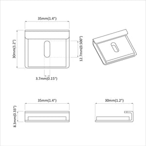 Spiegelhalterung Nickel, 12er-Set