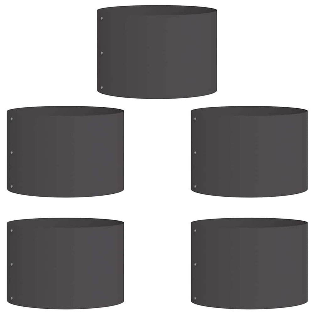 Pflanzenring 5er Set Schwarz Stahl 30x30x20cm