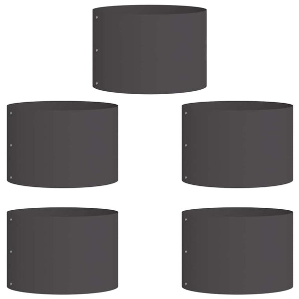 Pflanzenring 5er Set Schwarz Stahl 30x30x20cm