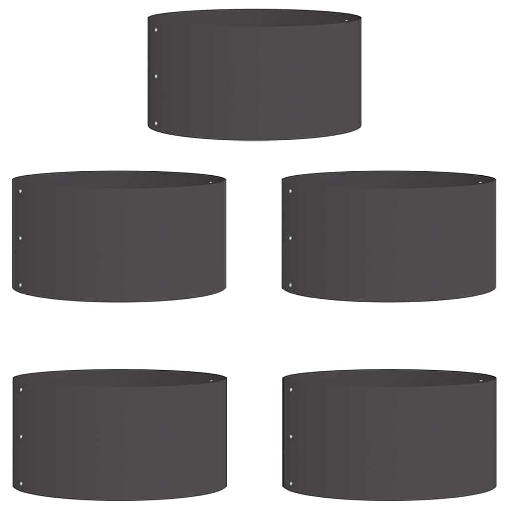 Pflanzenring Schwarz 5er-Set Stahl 40x40x20cm
