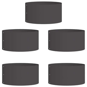 vidaXL Bordure de jardin 5 pcs Noir 40 x 40 x 20 cm Acier laminé à froid
