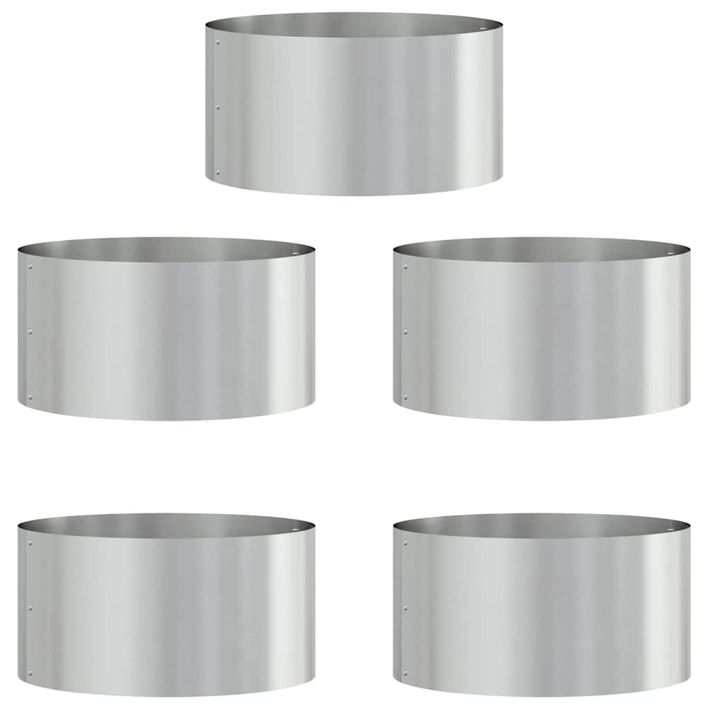 Pflanzenring Silber, 5er Set