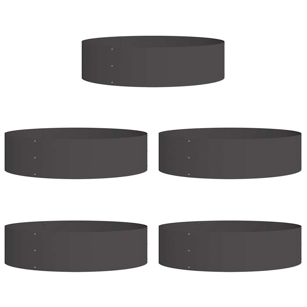 Pflanzenring Schwarz Stahl 80x80x20cm 5er Set