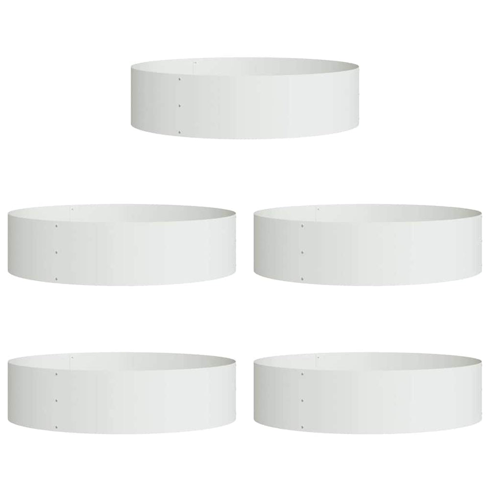 Pflanzenring 5er Set, Stahl, 80x80x20cm, Weiß