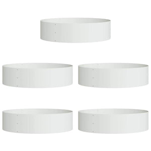 Pflanzenring 5er Set, Stahl, 80x80x20cm, Weiß