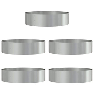 Pflanzenring Silber Verzinkt 80x80x20cm, 5er-Set
