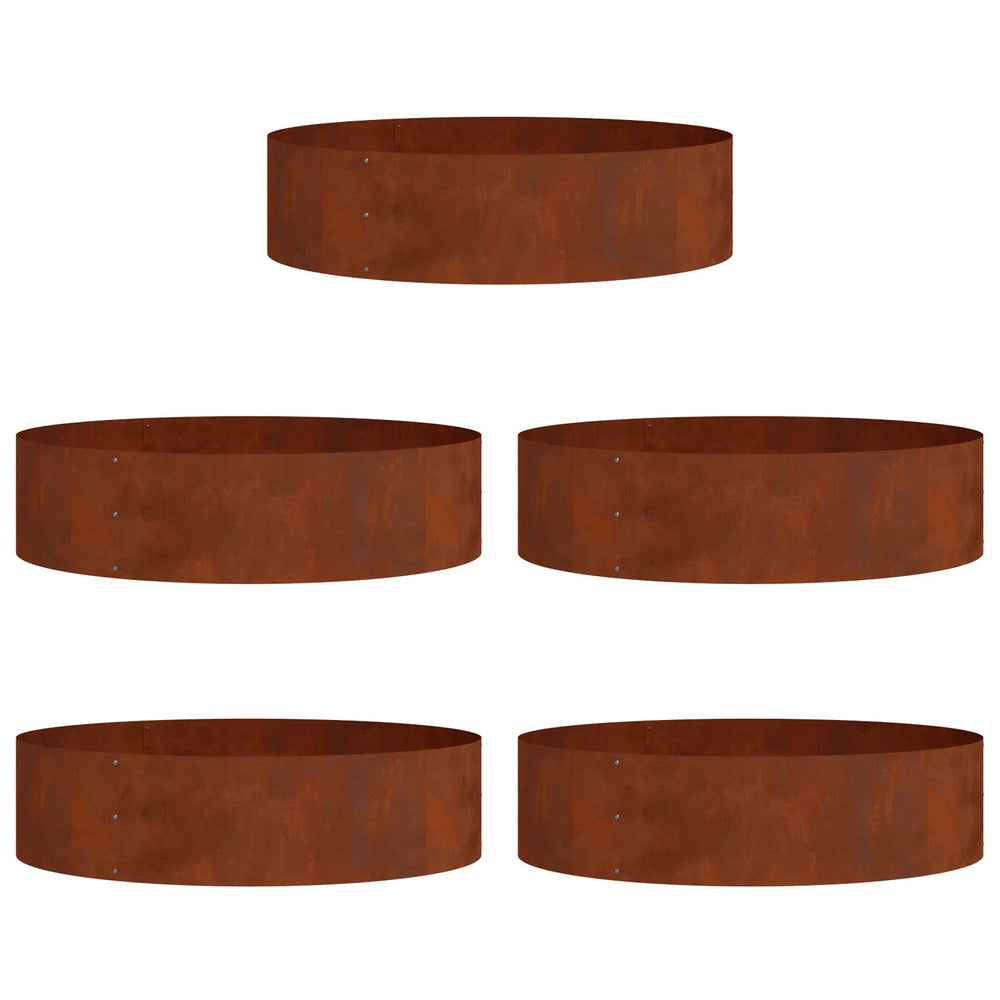 Pflanzenring 5er Set, Braun, 80x80x20cm
